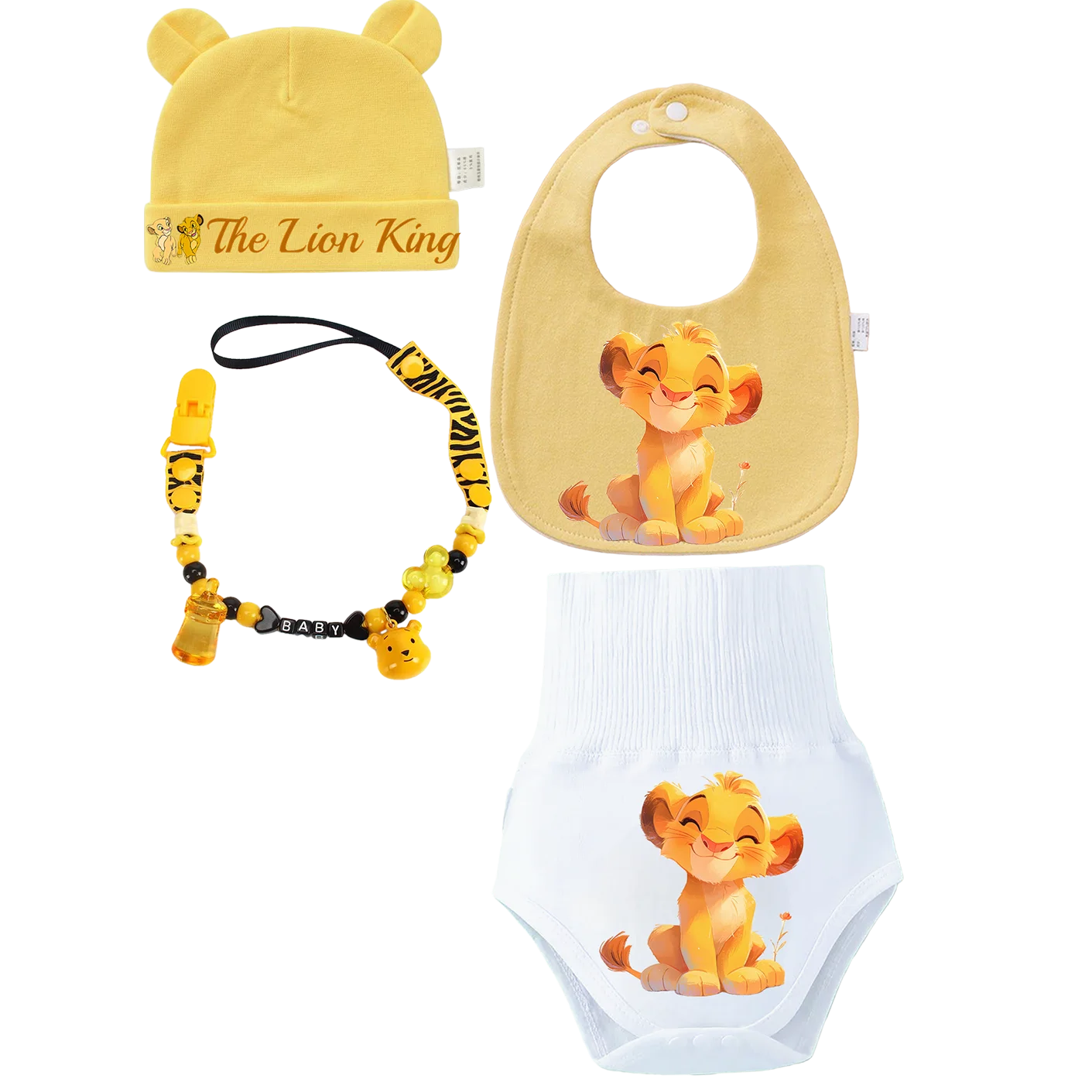 Baby bib with printed design  suitable for babies Newborn burp cloth Children's hat Baby soothing pacifier holder Boys & girls view 6