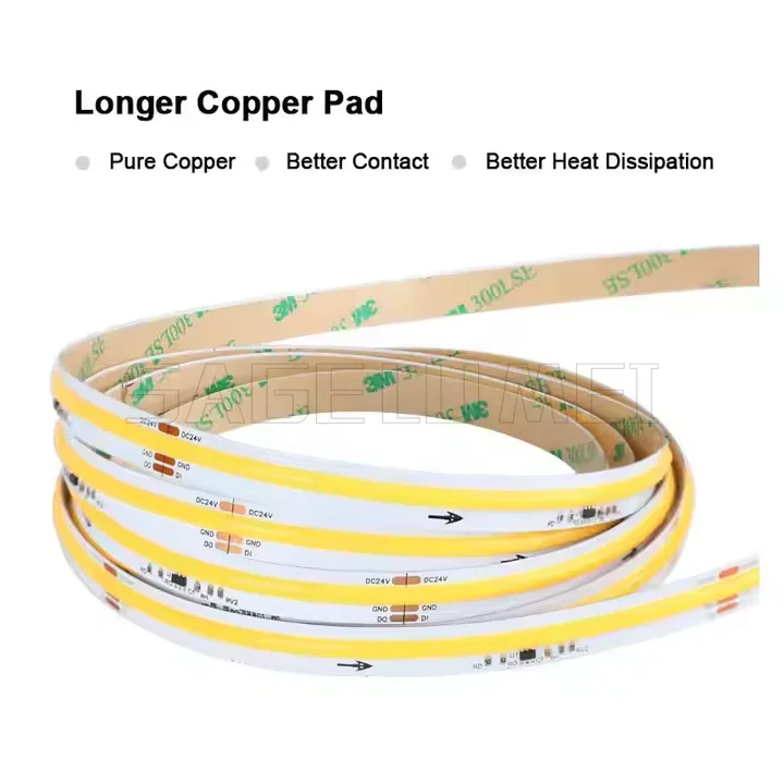 Running Water Flowing Horse Race Chasing 360Leds/M Flexible Led Strip DC24V WS2811 COB Led Strip for Indoor Ceiling Decoration