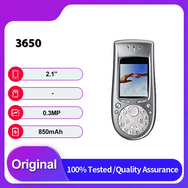 هاتف محمول أصلي غير مقفول 3650 بشريحة واحدة GSM 900/1800 مزود بتقنية البلوتوث ولوحة مفاتيح عربية روسية مصنوعة في فنلندا