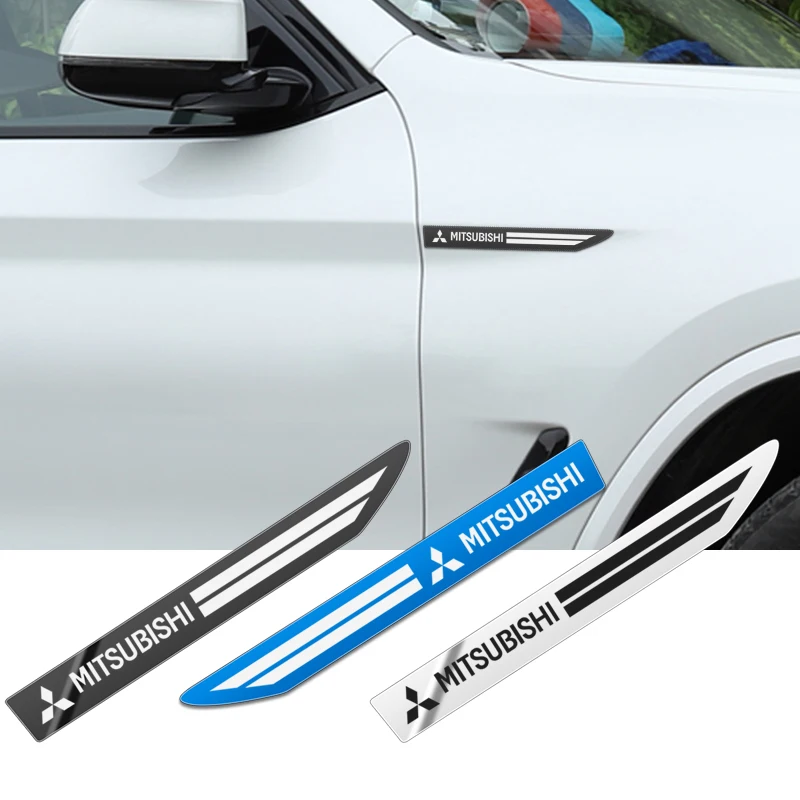 Car Styling 2pcs Side Wing Badge Emblem Fender Sport Car Sticker for Mitsubishi ASX LANCER Ralliart PAJERO Car Accessories