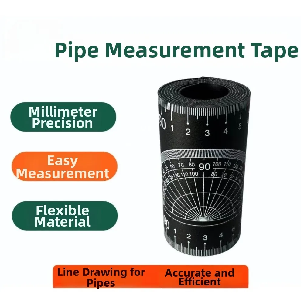 1pcs PVC Pipe Measuring Tool Pipe Dia Measuring Tape Finely-printed Scale Pipe Fitting Ring Pipe Trimming Ruler For Piping-Work