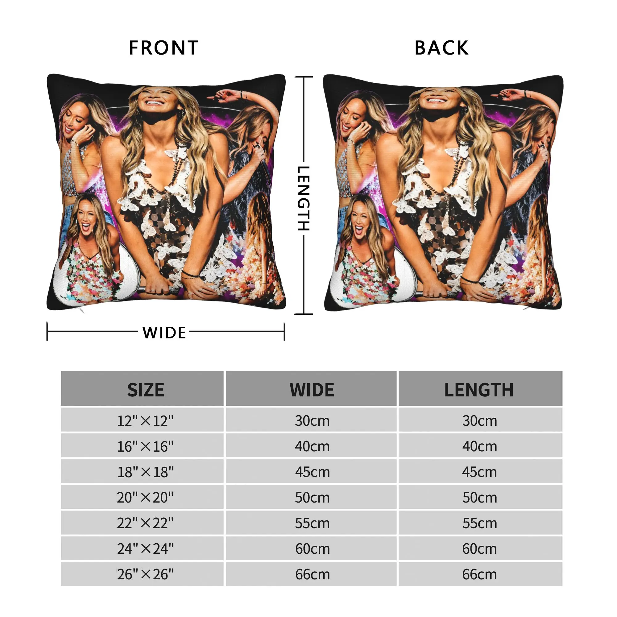 Hilary Duff Lucky Me Tour Pillow Case  Comfy Pillow Cover Cute Funny Pillowcases For Sofa Bedroom Home Decor
