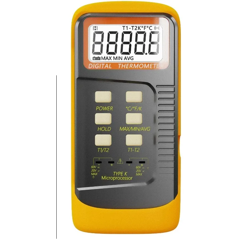 for K Type Thermocouple Thermometer Dual Channel High Temperature Sensor Gauge 6802