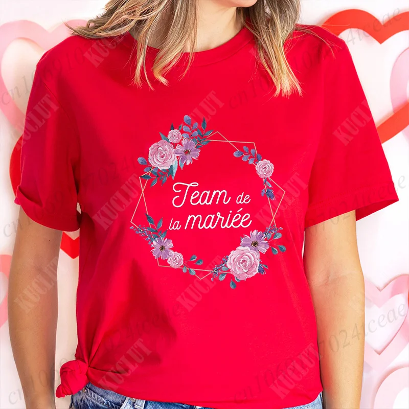 EVJF Future Bride T-shirt Bridal Wedding Team Bride Bridesmaid Tops Women Bachelorette Party Shirt Flower Crown Graphic Tees