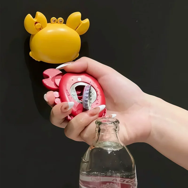 Multifunctional Crab Magnetic Refrigerator Sticker Beer Bottle Opener Portable Household Jar Cap Opener Decor