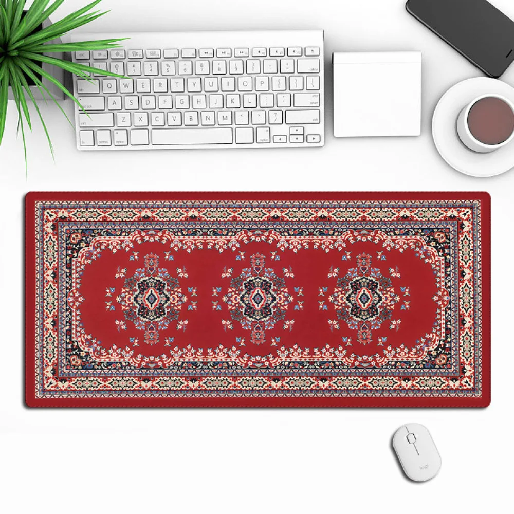 Ethnic Style Mouse Pad Gaming Keyboard Desk Mat Non Slip Rubber Pad Artistic Decorative Accessory For Home Office Work