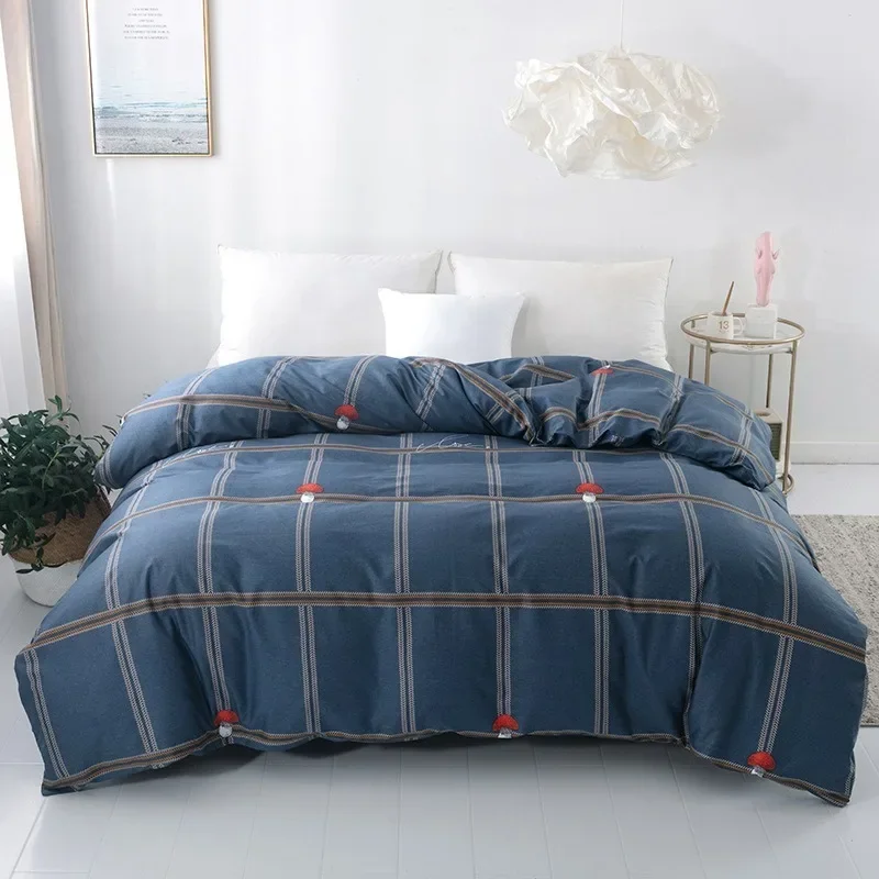 

1PC Simple Cotton Duvet Cover Skin Friendly Comfortable Print Duvet Cover(No Pillowcase) King Queen Full Twin Size Пододеяльник