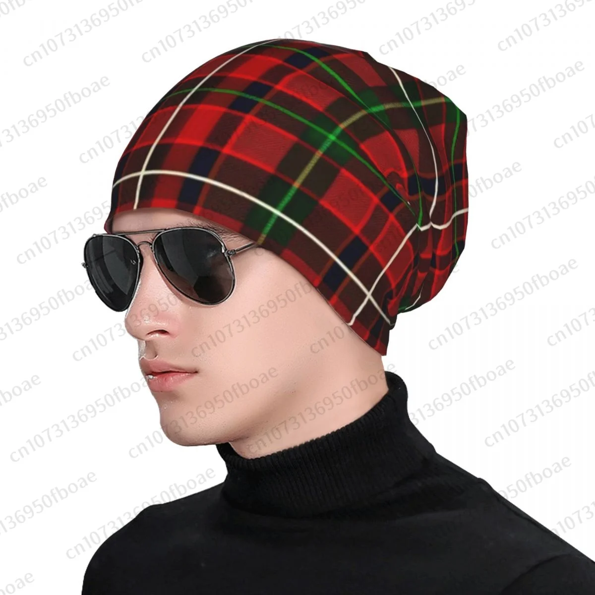 Scottish PLAID ROYAL STEWART TARTAN Beanies Cap Unisex Soft Thin Knitted Outdoor Knit Bonnet