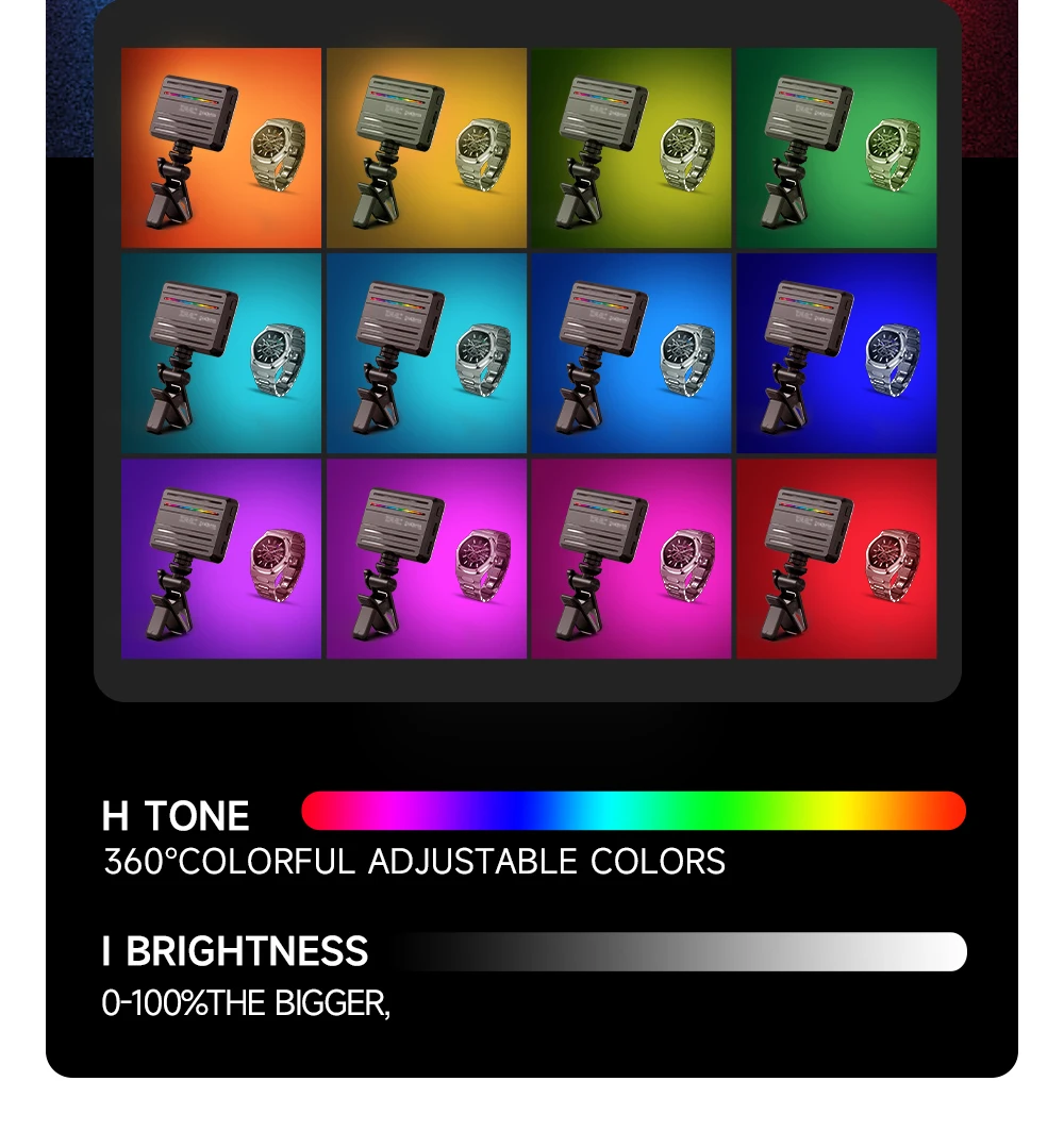 RGB LED Photography Lighting Video Light Magnetic LED Camera Lights 2000mAh Mini Pocket Portable Fill Live Mobile Lamp