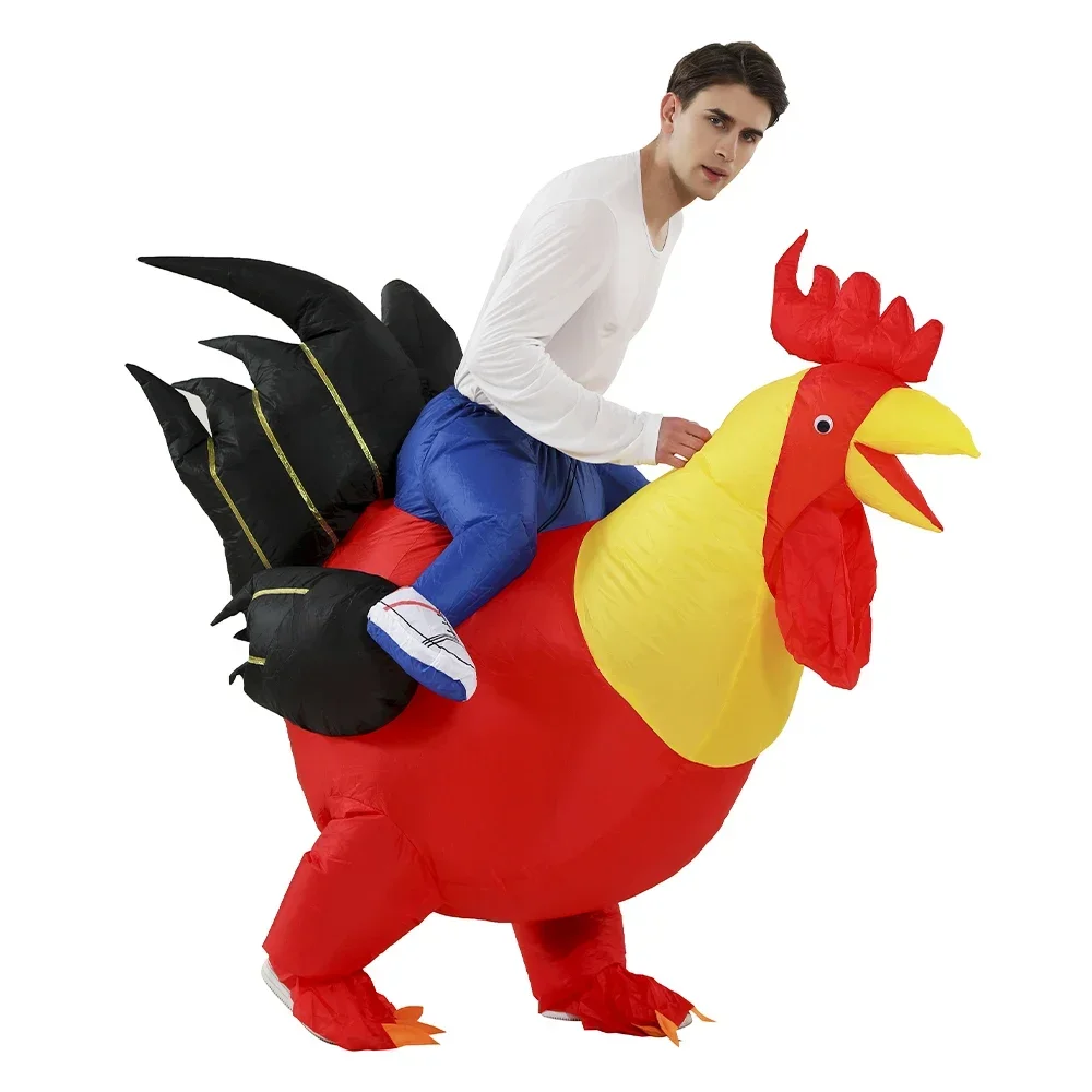 Inflatable Cock Chook Chicken Halloween Costumes For Women Cosplay Fancy Dress Rooster Costumes Hen Christmas Costume For Adult