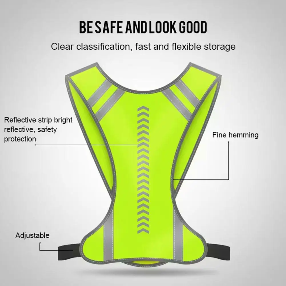 Cycling Reflective Vest High Visibility Safe Jacket For Night Riding Running Jogging Cycling Motorcycle Outdoor Sports Waistcoat