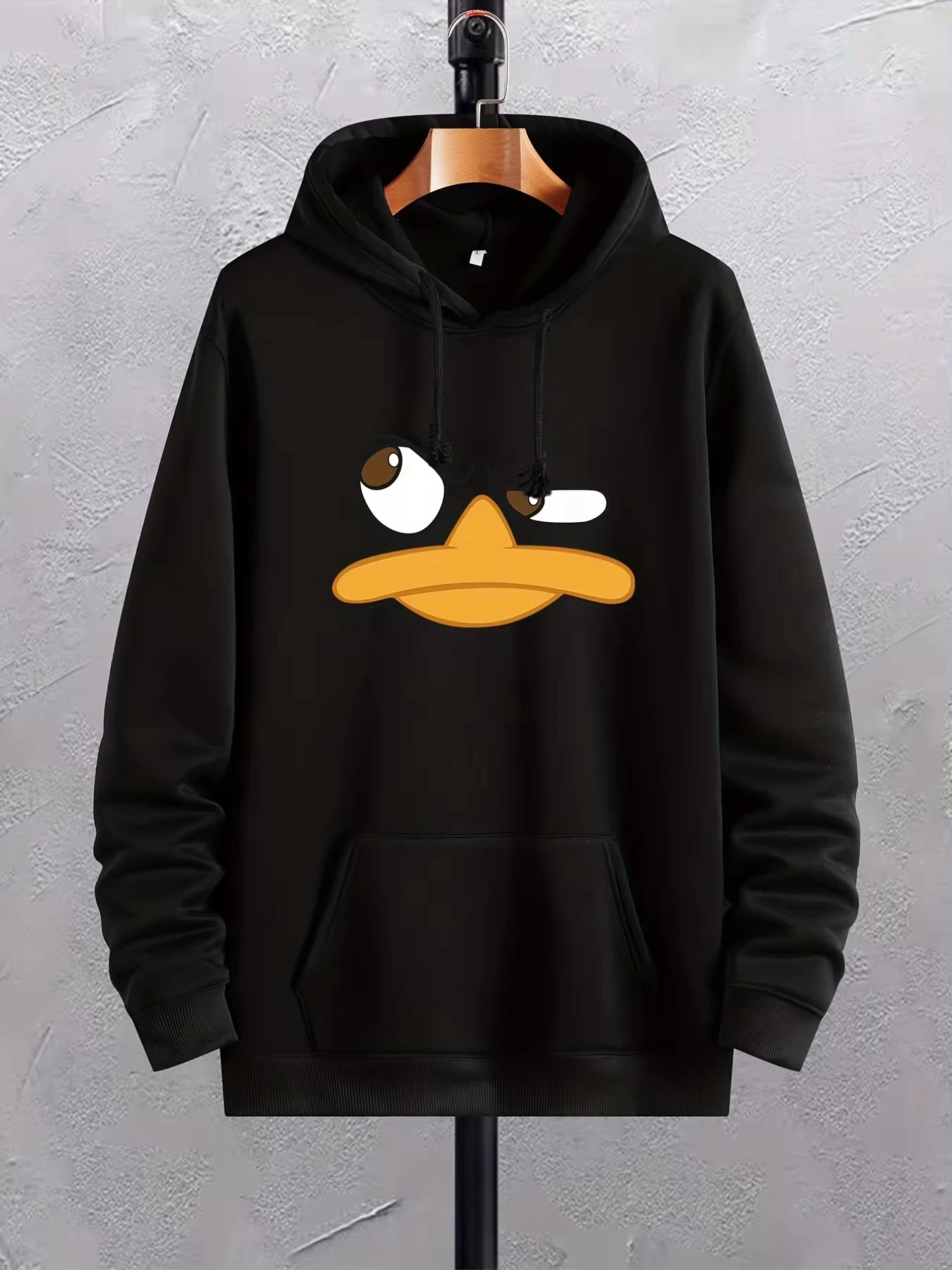 Cartoon Duck Print Hoodies For Men Graphic Hoodie With Kangaroo Pocket Comfy Loose Trendy Drawstring Oversized  Hooded Pullover