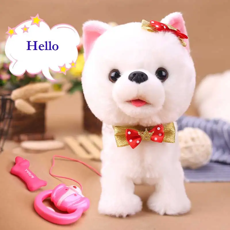 Robot Dog Sound Control Puppy Interactive Electronic Plush Animal Toy Talk Walk Bark Music Pet Sing Song Kids Birthday Gift