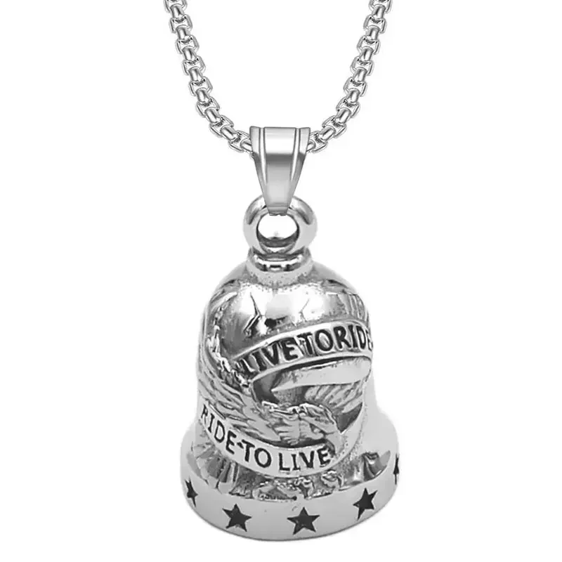 Eagle Letter Bell Necklace Pendant Men's Motorcycle Riding Accessories