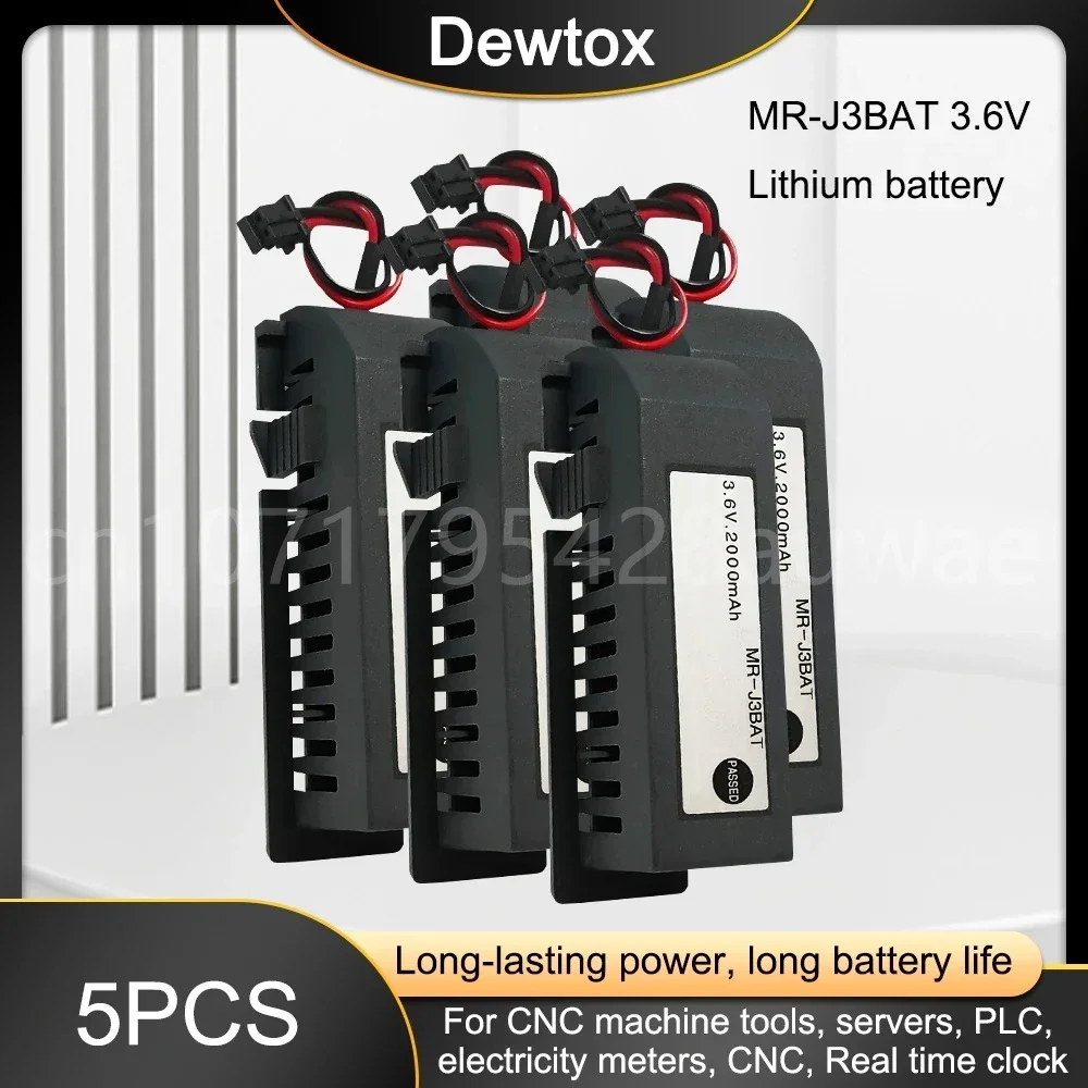 5PCS Brand New Original 3.6V 2000mAh MR-J3BAT PLC Industrial MELSERVO Lithium Battery PLC Batteries FOR CNC System M70 Servo