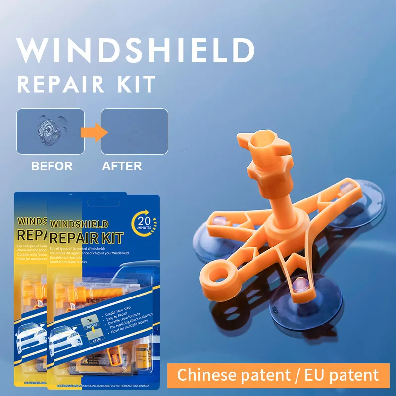 Car Windshield Repair Kit Tools Auto Glass Windscreen Repair Set Give Door Handle Protective Decorative DIY Stickers