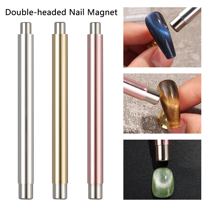 1pc forte magnetico lungo doppia testa magnete per unghie penna per strumenti magnete per unghie nail art manicure per gatto gel magnetico per manicure fai da te