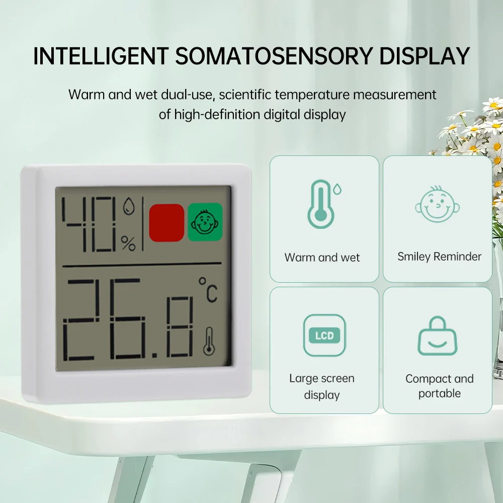 LCD Digital Electronic Temperature And Humidity Meter -50~70 ℃ 10~99% RH Indoor Outdoor Temperature Humidity Measuring Device