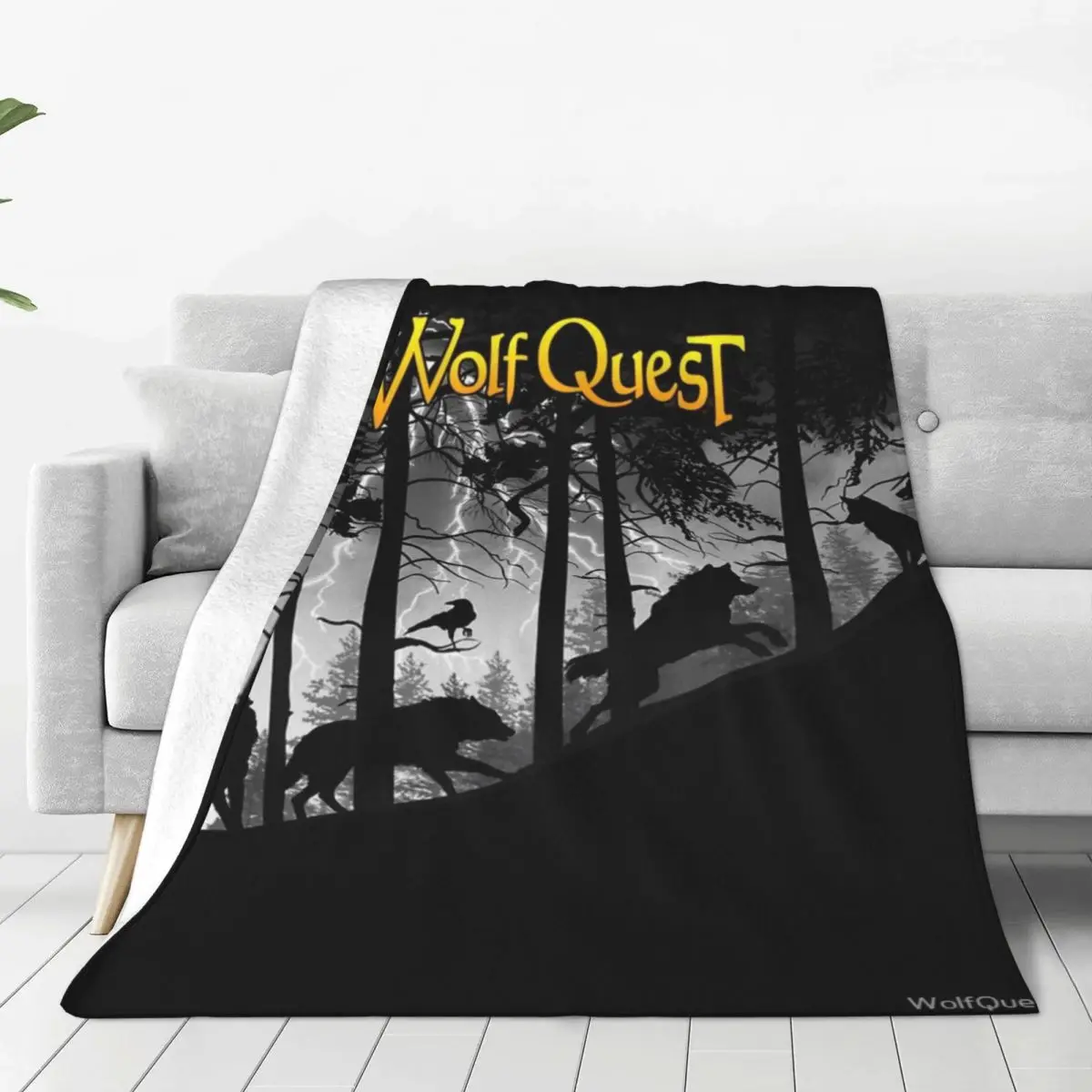 Wolf Pack In Storm Four Seasons Universal Blanket Air-Conditioned Room Can Be Laid Halloween Gifts