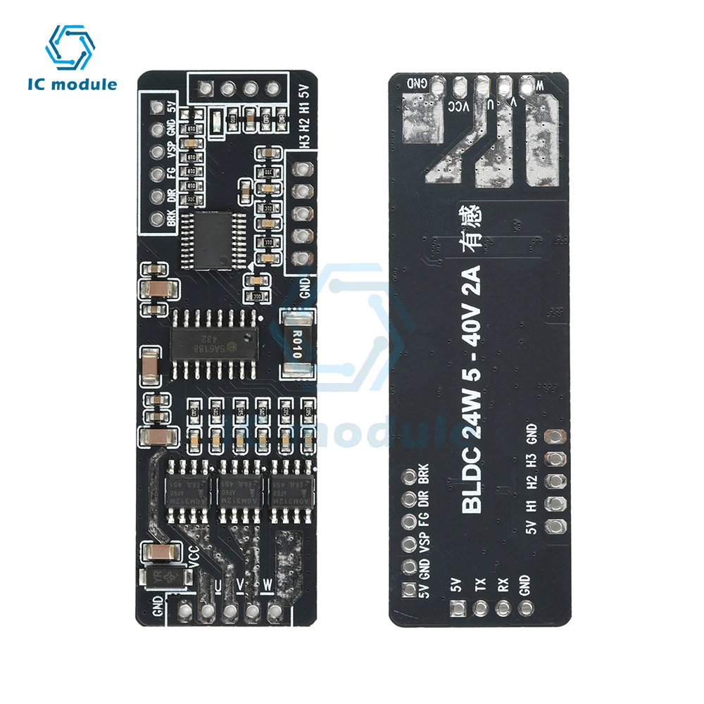 BLDC Three-Phase Brushless DC Motor Driver Board Low-Power Hall-Effect Sensor DC 7-40V 4A  Speed Controller Driver