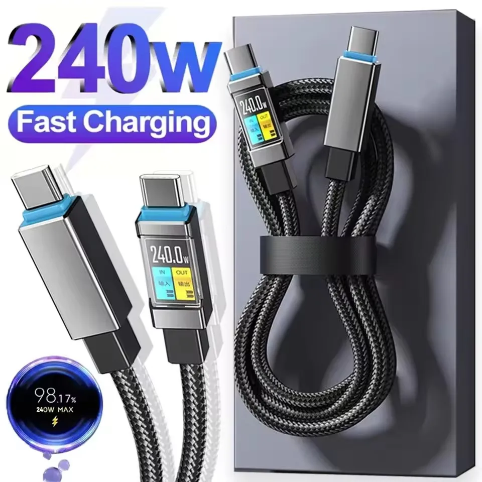 240W Kabel Super Schnelles Laden Datenkabel USB Typ C Kabel Dual C Hochgeschwindigkeits-Datenübertragungskabel für Telefon Schnellladekabel