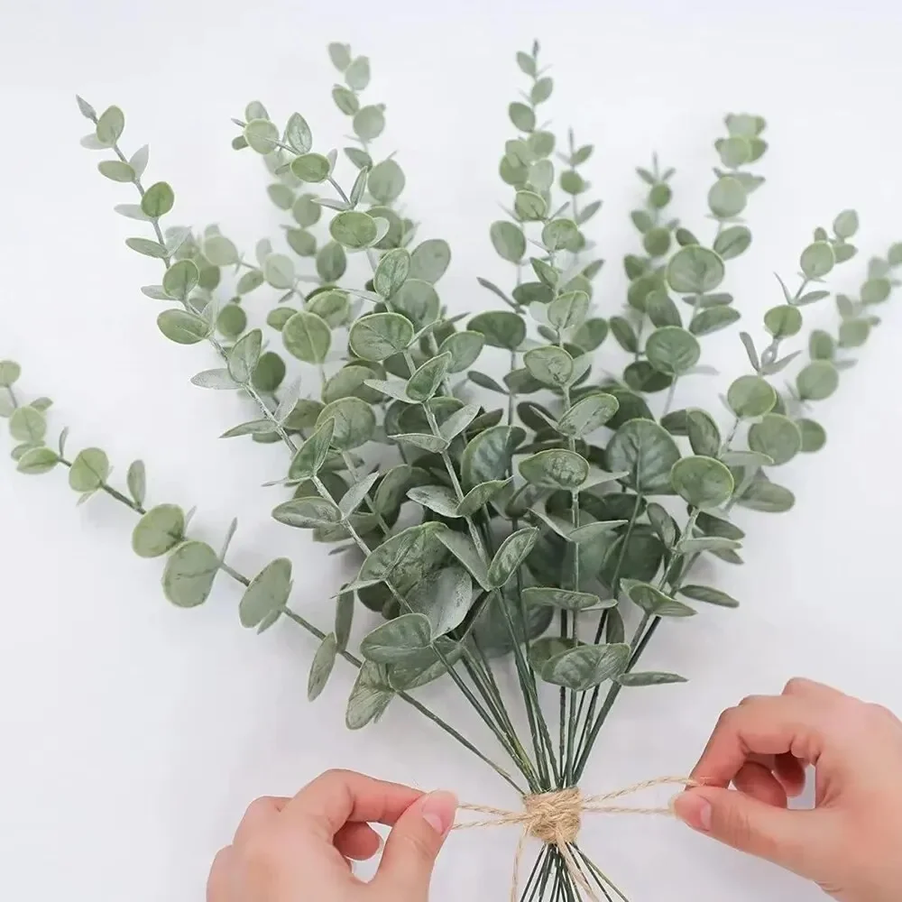 24PCS Simulation Of Eucalyptus Leaf Flower Decoration Of Eucalyptus Money Leaf Wedding Home Decoration