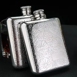 6oz Stainless Steel Hip Flasks Beautiful Texture Whiskey Flask Set with Funnel Pocket Liquor Bottle Travel Alcohol Container