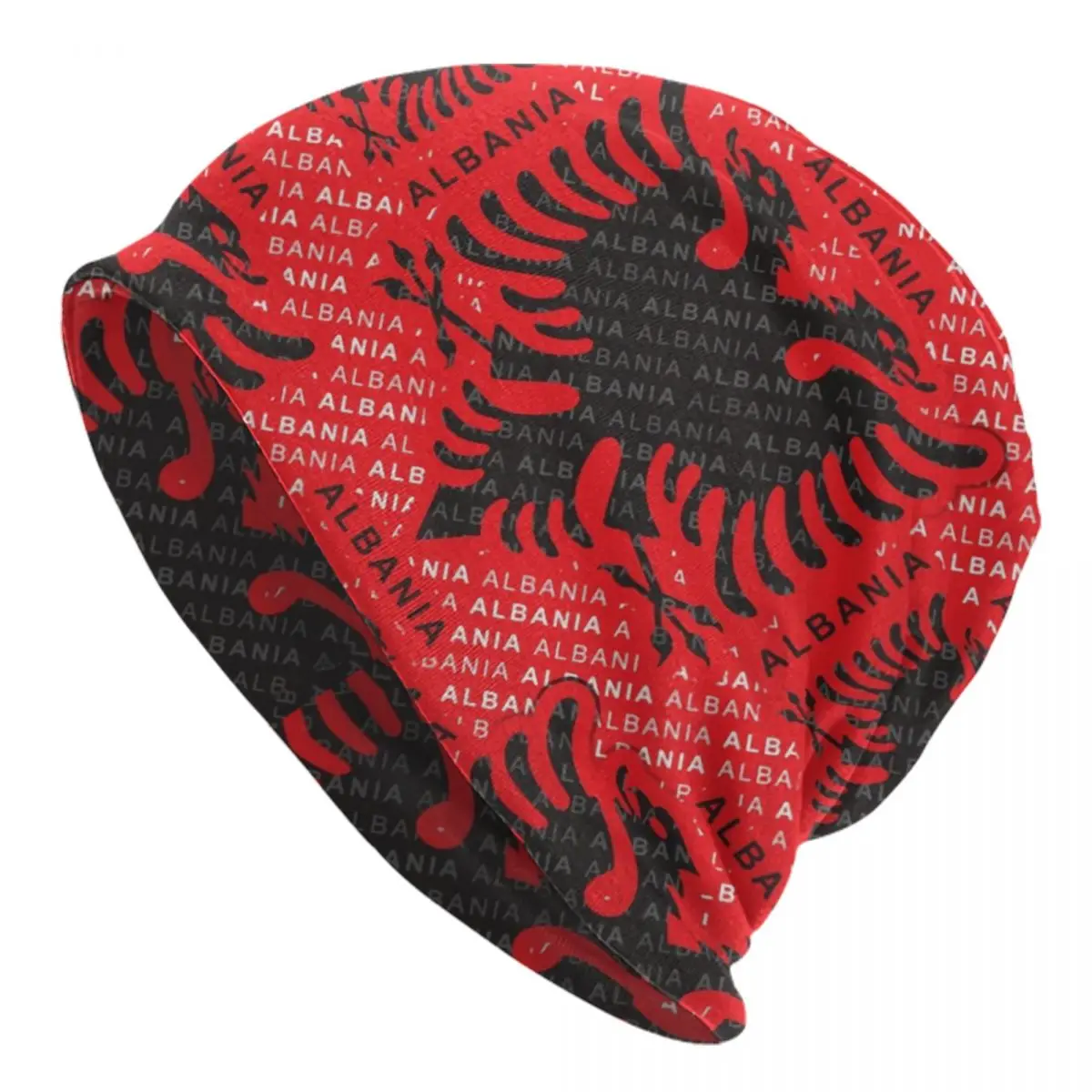 Albanian Flag Pattern Beanie Cap Unisex Winter Warm Bonnet Knitted Hats Fashion Albania Patriotic Skullies Beanies Hats For