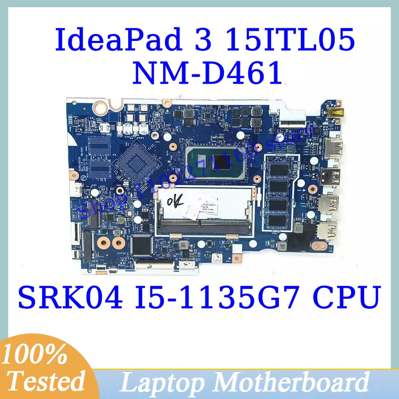 

HS45A/HS55A NM-D461 For Lenovo IdeaPad 3 15ITL05 With SRK04 I5-1135G7 CPU Mainboard 5B21B84475 Laptop Motherboard 4GB 100%Tested