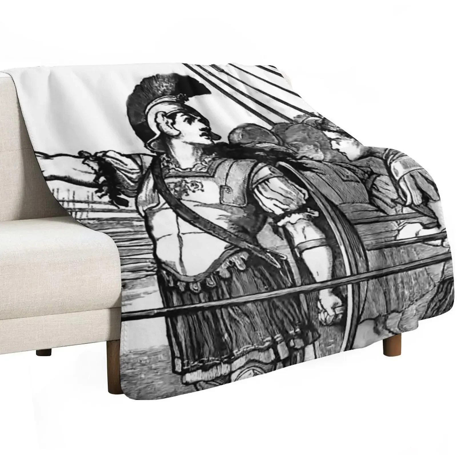 Pelopidas at the battle of Leuktra Ancient Greece Throw Blanket Picnic warm winter Shaggy wednesday Retros funny gift Blankets