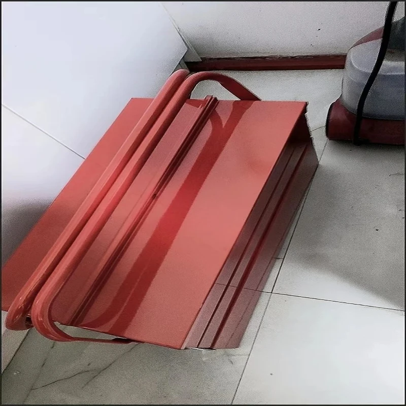 Heavy duty 3-layer iron tool box storage box portable steel tool storage box garage household multi-layer foldable mechanical