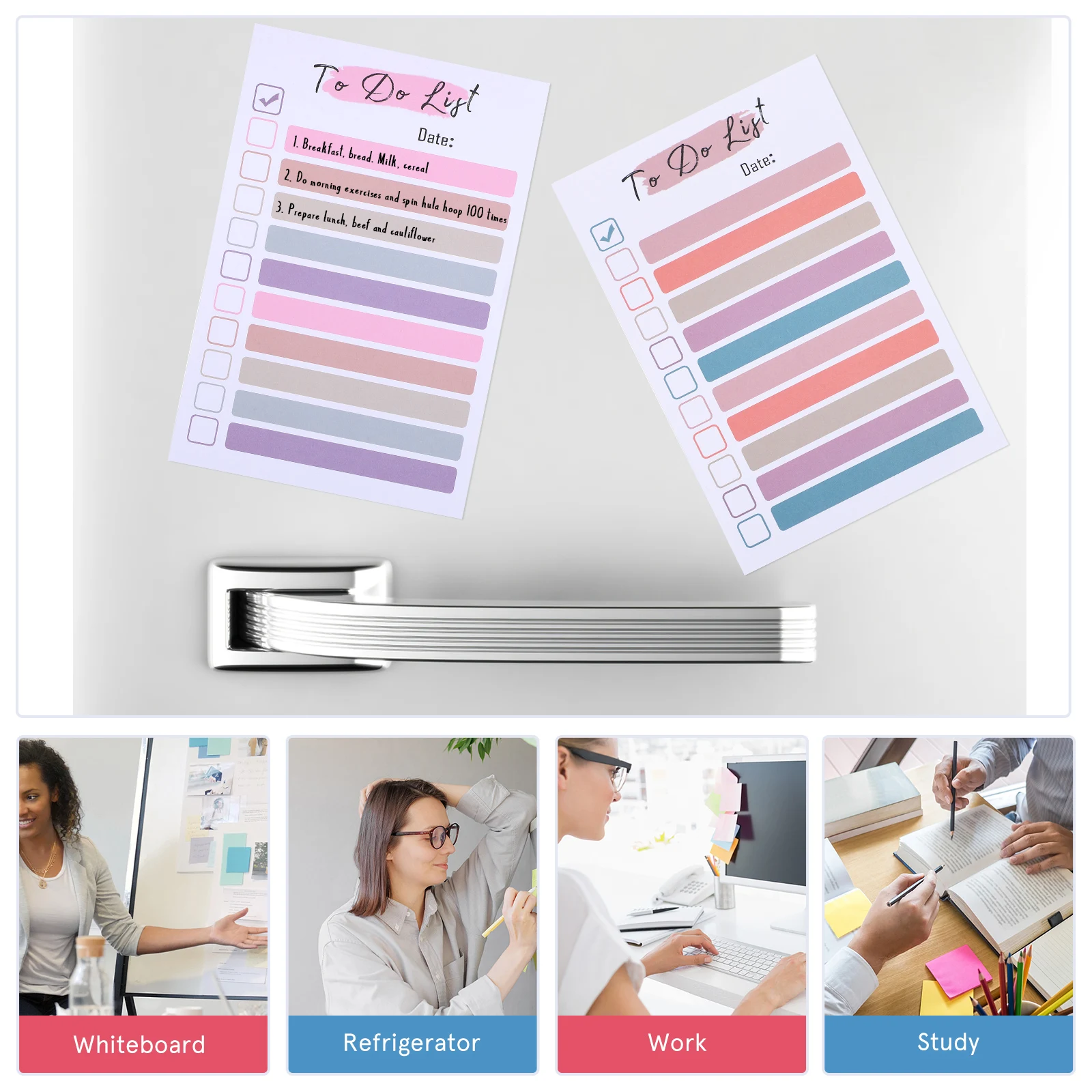 

4pcs Planner Colorful To Do List Notepads Memo Pad Office Supplies Schedule Planning Paper Adhesive Note Pads