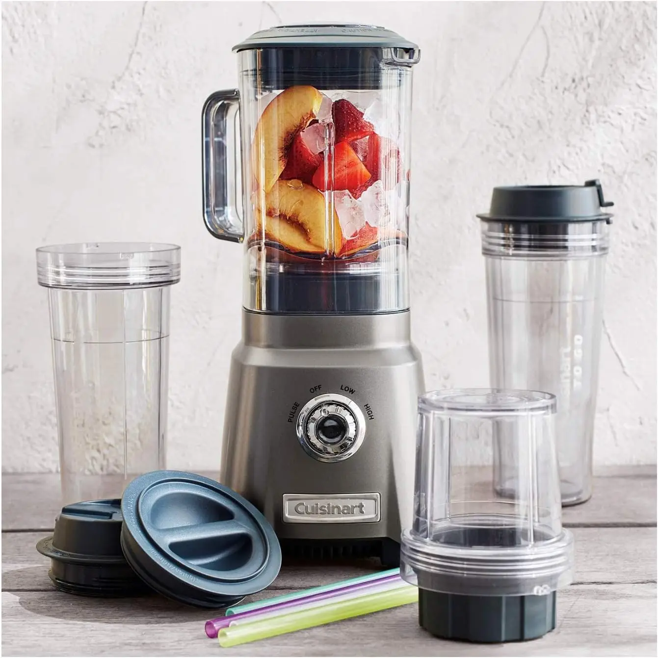 Compact Juicing Blender with Hurricane Power, Gunmetal Finish for Smoothies and Drinks