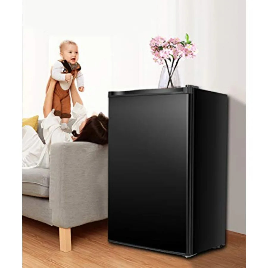 3.2 Cu.Ft Mini Compact Refrigerator Under Counter Fridge with Small Freezer Removable Glass Shelves - Drinks Food Beer Storage