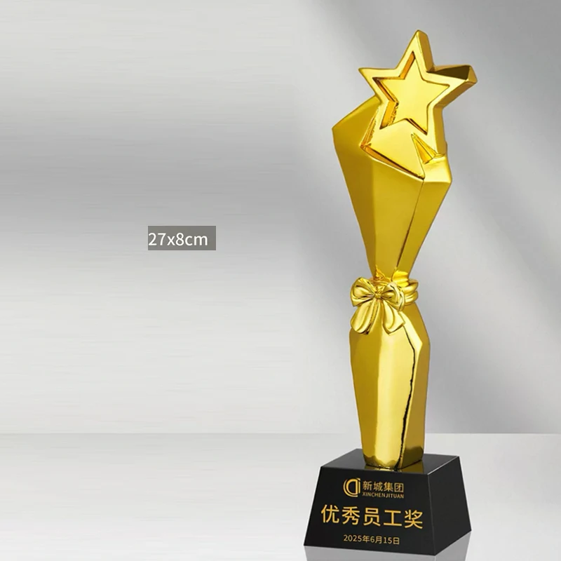 Customized With wings Shape Resin Trophy, Creativity Lettering High-end Souvenir, Home Decoration Awards Competition Trophy, 1Pc
