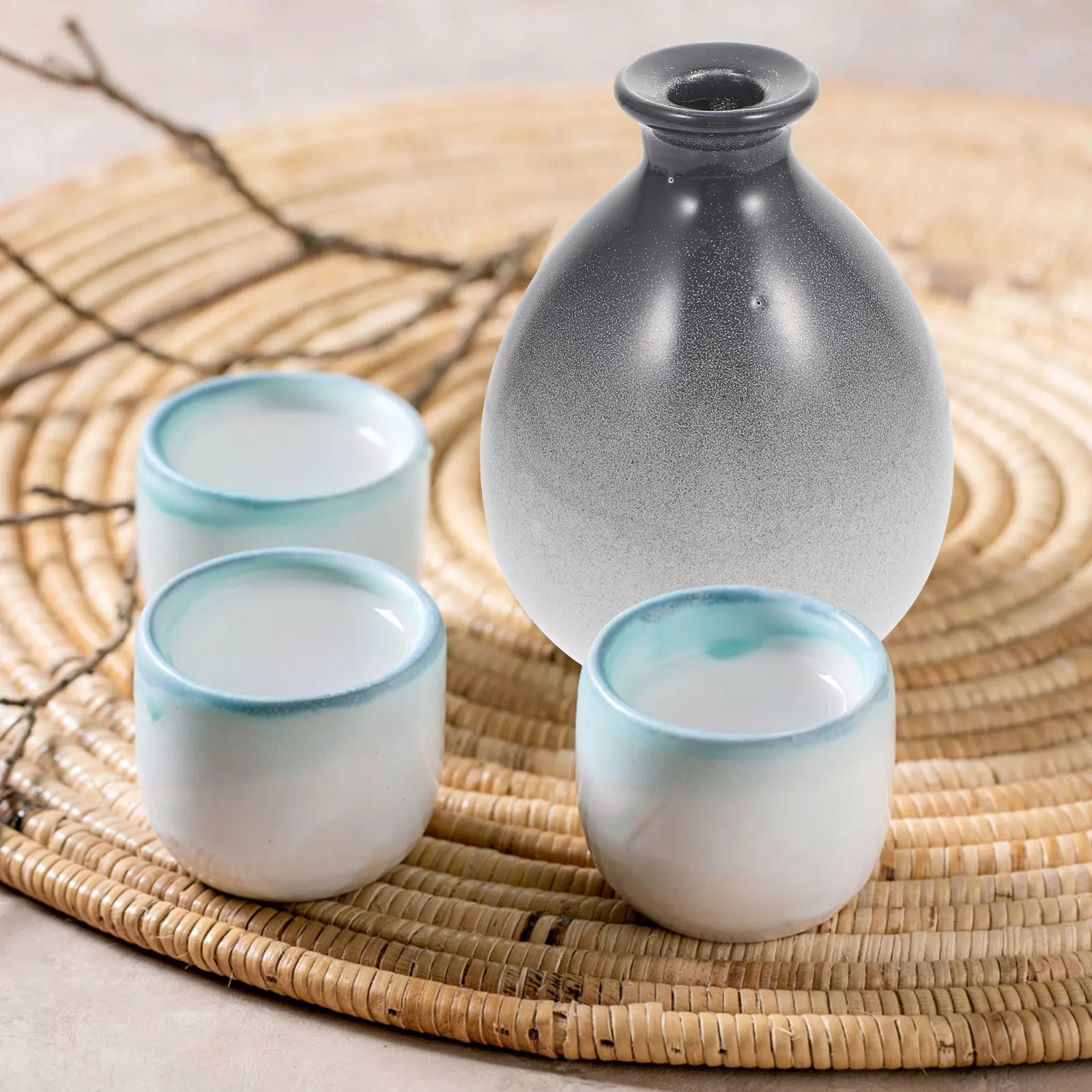 

Ceramic Gradient Wine Bottle Corked Sealed Household Kitchen Gadget Fruit Fermentation Storage Jar Practical Airtight