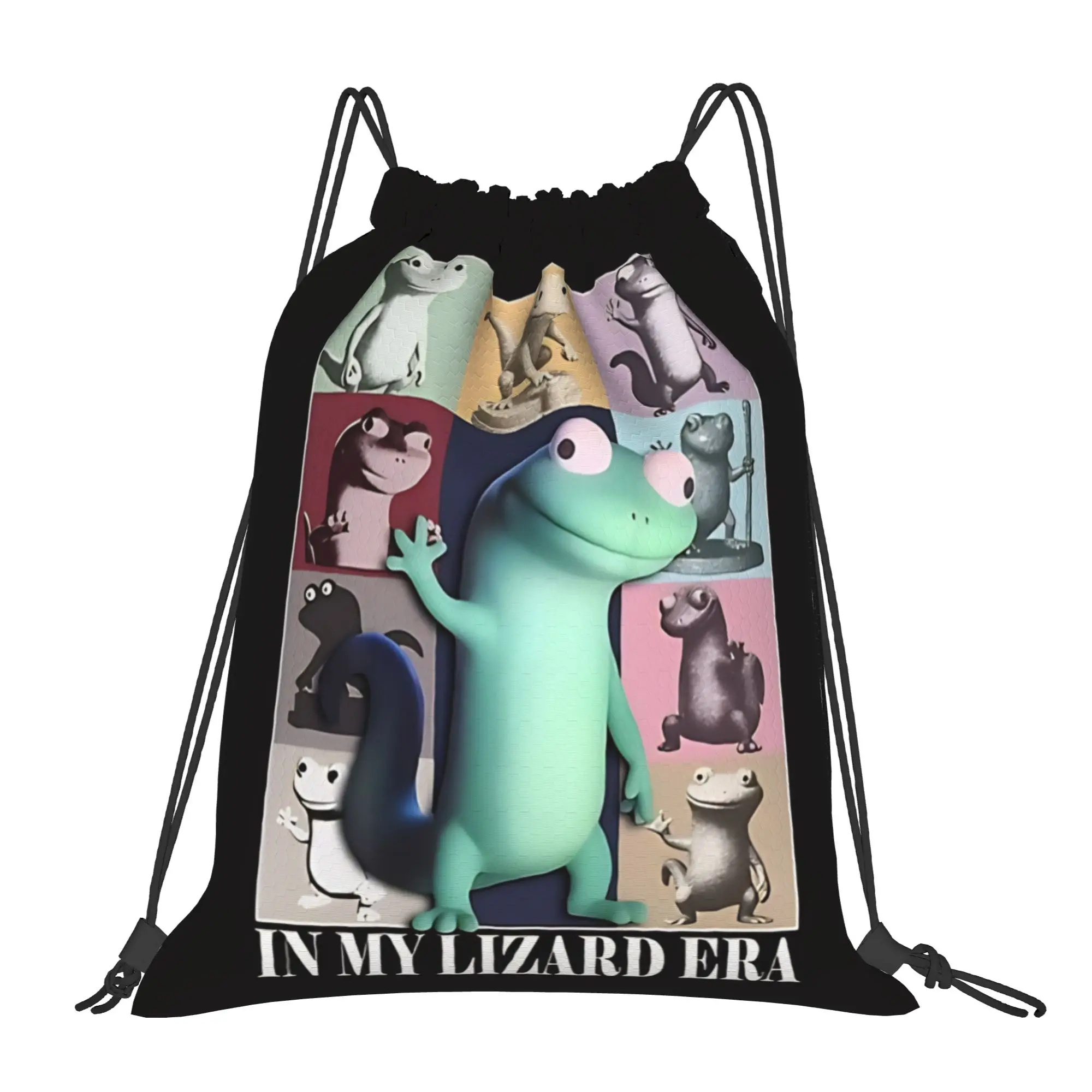 Lizard In my lizard era Portable Travel Riding Gym Drawstring Storage Sporty Backpacks