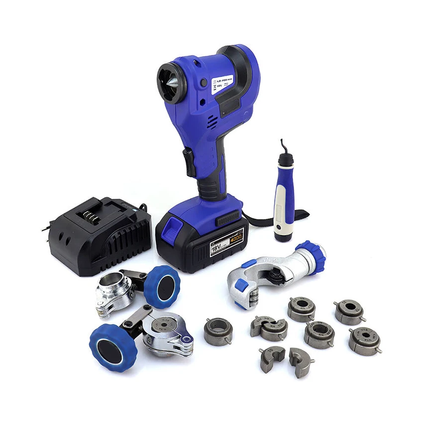 18V Cordless Electric Flaring Tool Kit with Scraper for 1/4'~3/4