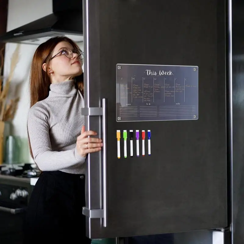 A placa seca acrílica magnética do Erase, refrigerador, ímã do refrigerador, pode ser usada repetidamente