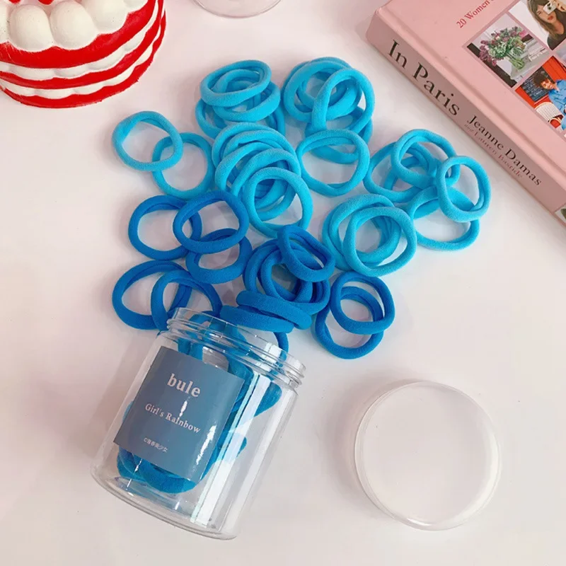 50 قطعة/صندوق حبل شعر بلون الحلوى للنساء مجموعة مرونة عالية ربطة شعر موضة إكسسوارات شعر للفتيات