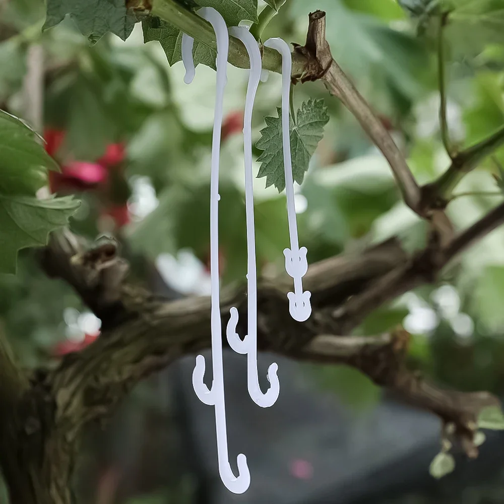 100/1 pçs planta tomate suporte em forma de j ganchos reutilizáveis plantas vegetais treliça videiras fivela fixa ganchos para suprimentos de