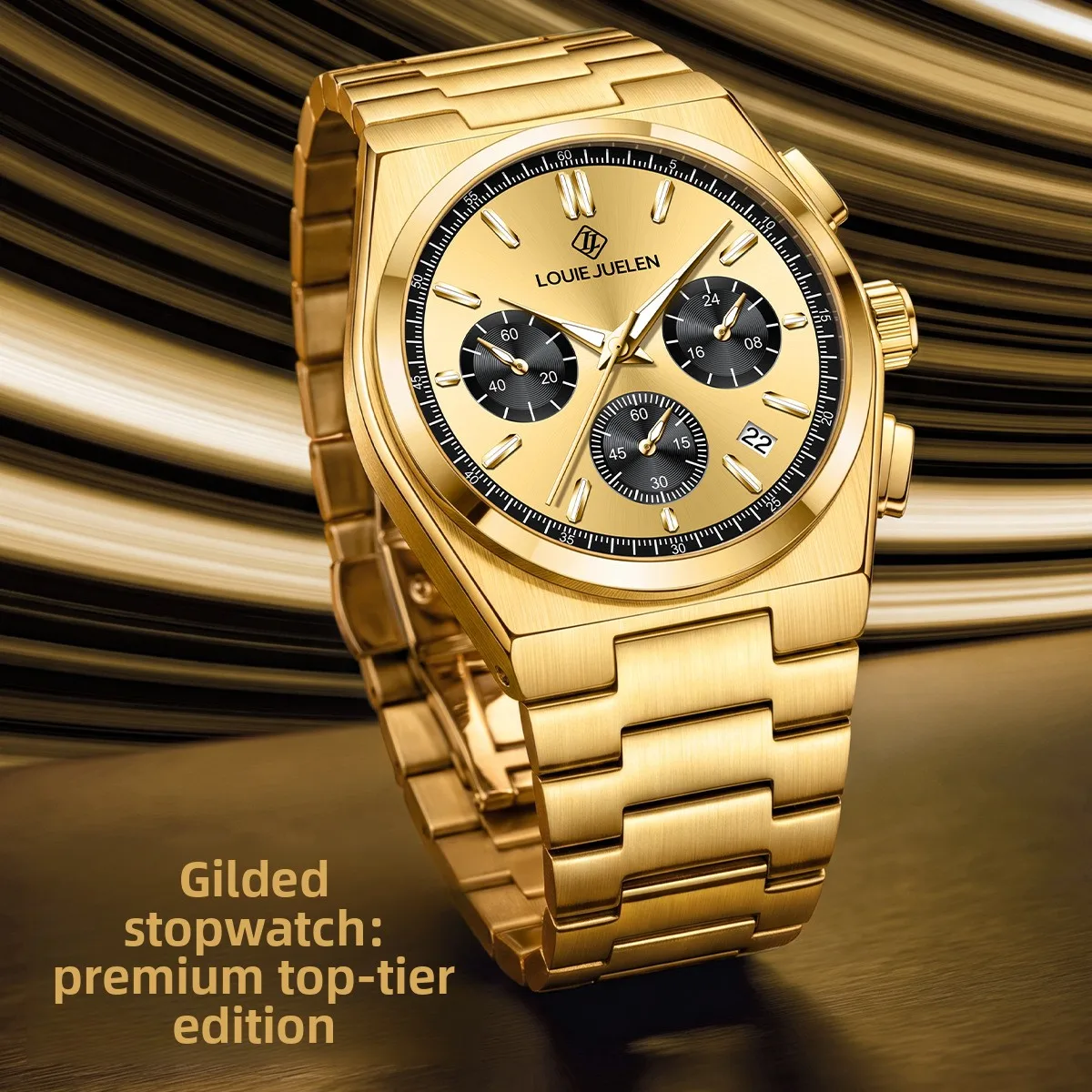 Men's sports racing quartz watch three-eye small three-hand multi-function watch light luxury business men's watch