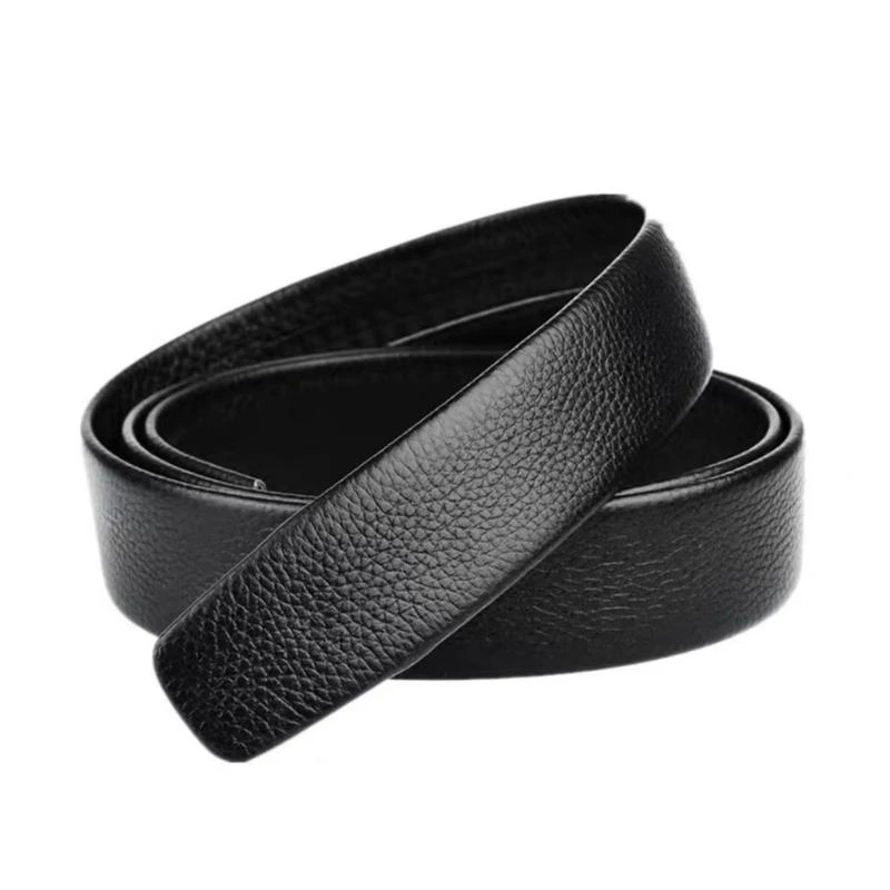 49MC Men Belt No Buckle Leather Belt Without Buckle For Men Waistband Pant Belt Leather Automatic Belt No Buckle Belt
