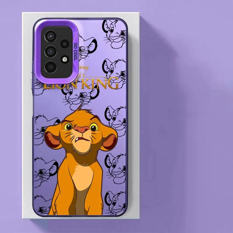 phone case for Samsung Galaxy A32 A15 A52s A24 A22 A35 5G A55 A51 Protective Sleeve TPU Cover funda The King Lion Simba Animaton