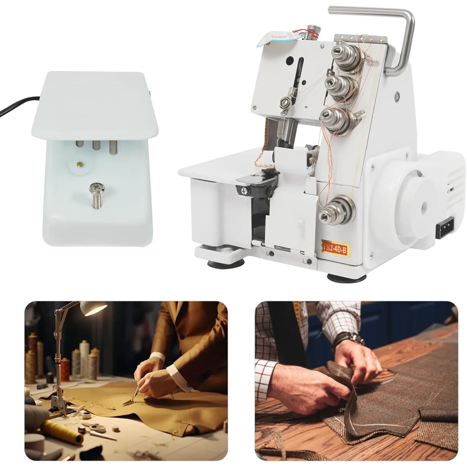 

Швейная машина с 4-мя резьбовыми оверлоками, профессиональный швейный инструмент для хлопковых свитеров, 1200 швов/мин, 4 линии с контроллером ног