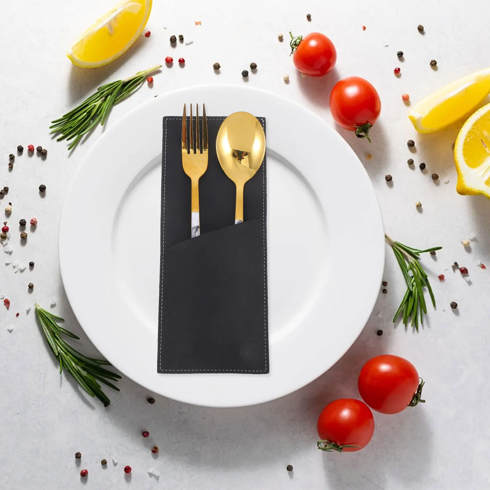 ปลอกใส่ช้อนส้อมแบบปลอม 2 ชิ้น ถุงใส่ช้อนส้อม ถุงจัดระเบียบอุปกรณ์บนโต๊ะอาหาร สำหรับงานปาร์ตี้ วันขอบคุณพระเจ้า คริสต์มาส