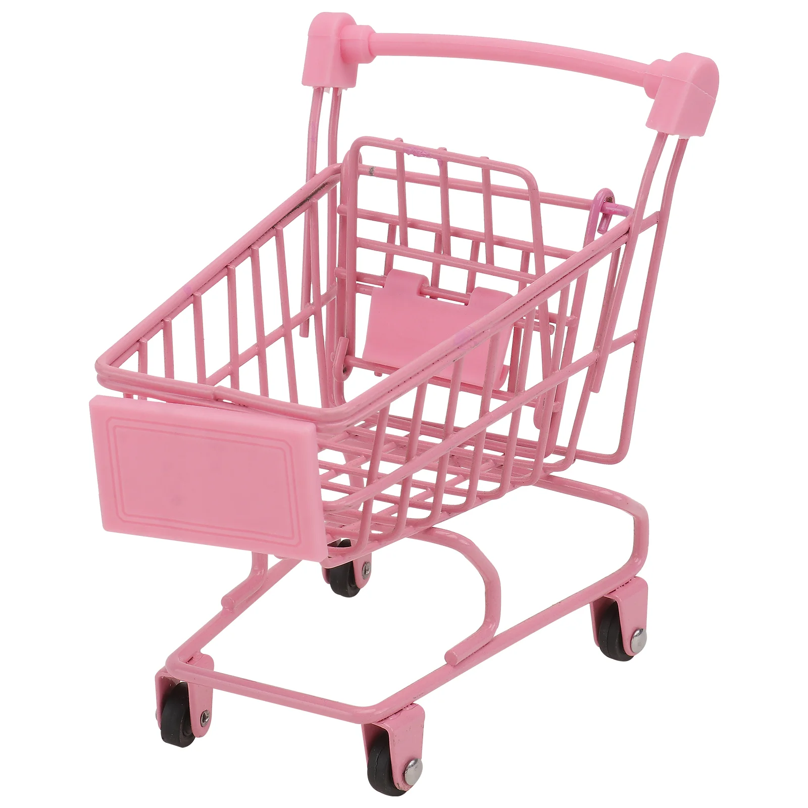 Four Wheels Desktop Storage Basket Mini Trolly Toy Room Shopping Cart Ornaments