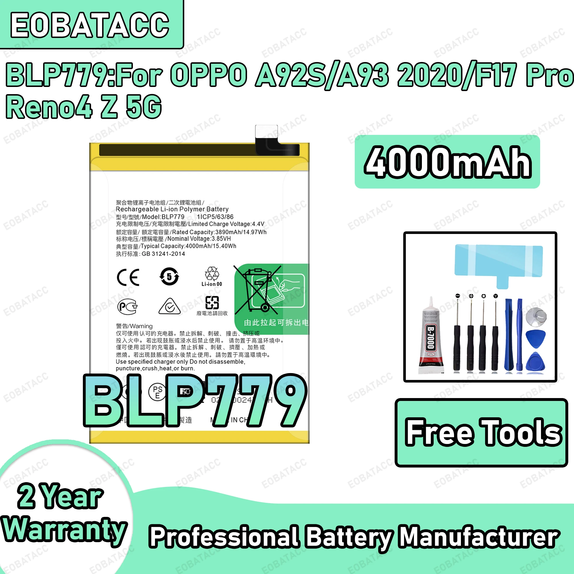 4000Mah 100% New BL…