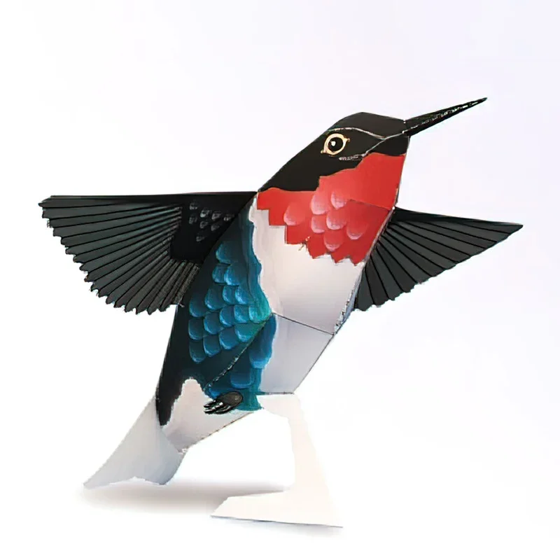 Hummingbird Bird Origami Art Mini 3D Folded Paper Model Papercraft Animal Figure DIY Kids Adult Handmade Craft Toys QD-306