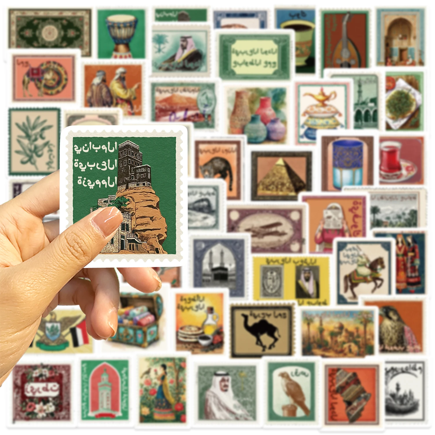 50Pcs Arab Stamp Aesthetics Stickers Decoration Decals for Roller Skating and Cycling Phone Cases Laptop Sticker view 5